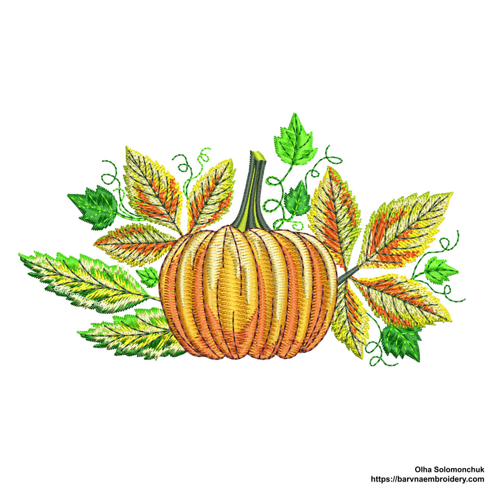 Autumn pumpkin embroidery designs. Fall embroidery designs.