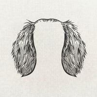 Long haired dachshund ears minimalist embroidery design file.