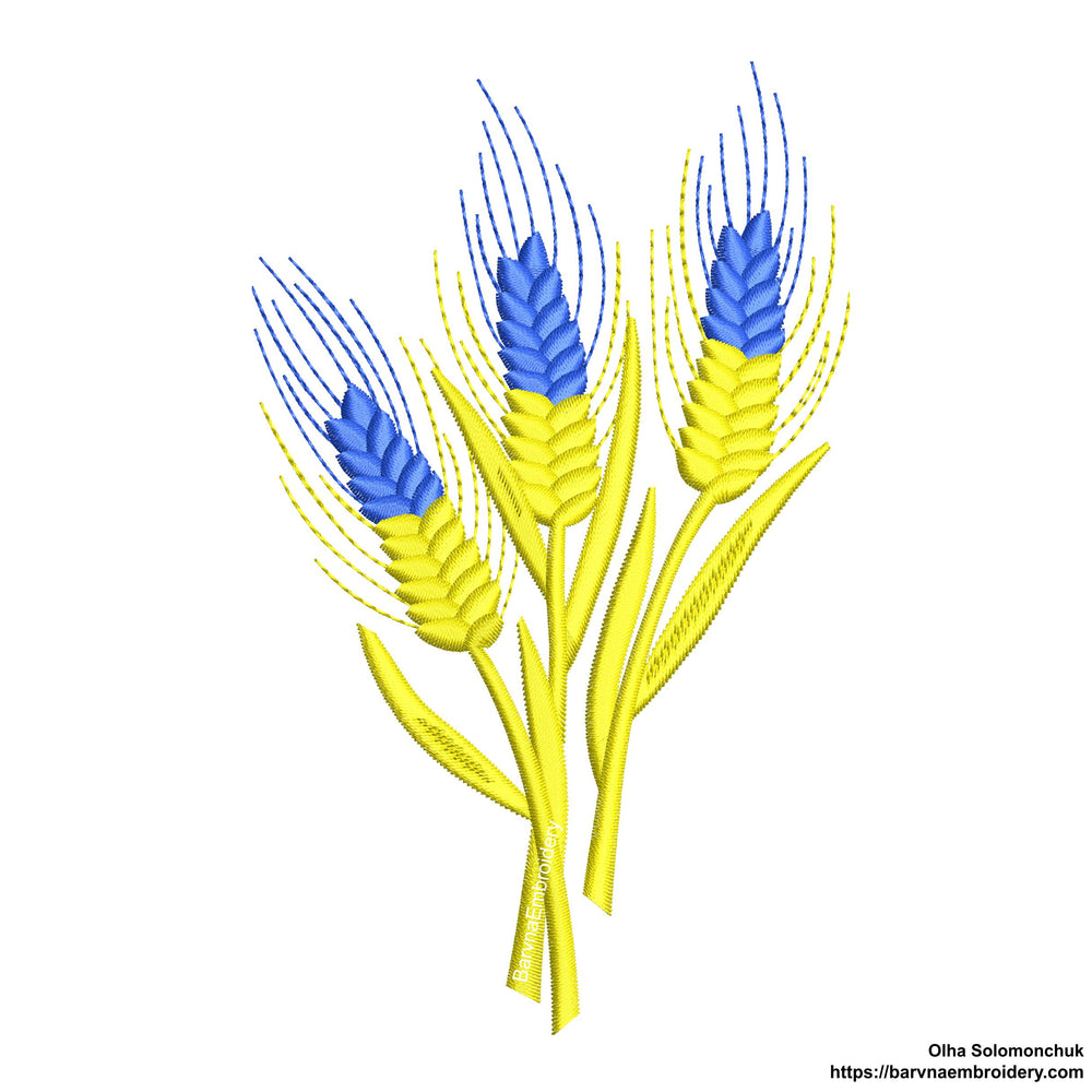 Machine embroidery designs Spikelets of wheat. Ukraine embroidery machine files. Instant download