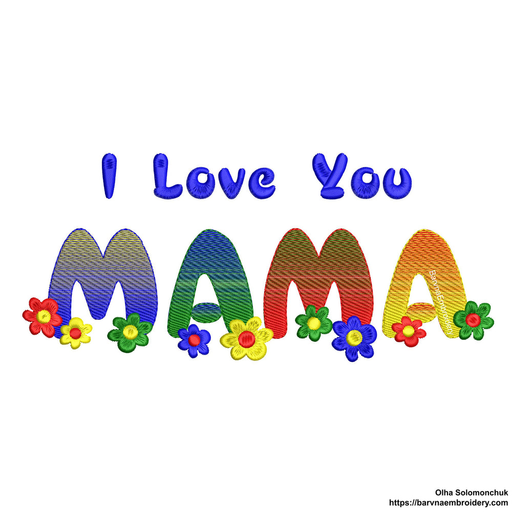 I love you Mama Machine embroidery designs, Mothers day embroidery for machine,  Mom embroidery designs, Instant download