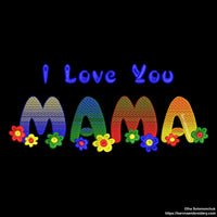 I love you Mama Machine embroidery designs, Mothers day embroidery for machine,  Mom embroidery designs, Instant download