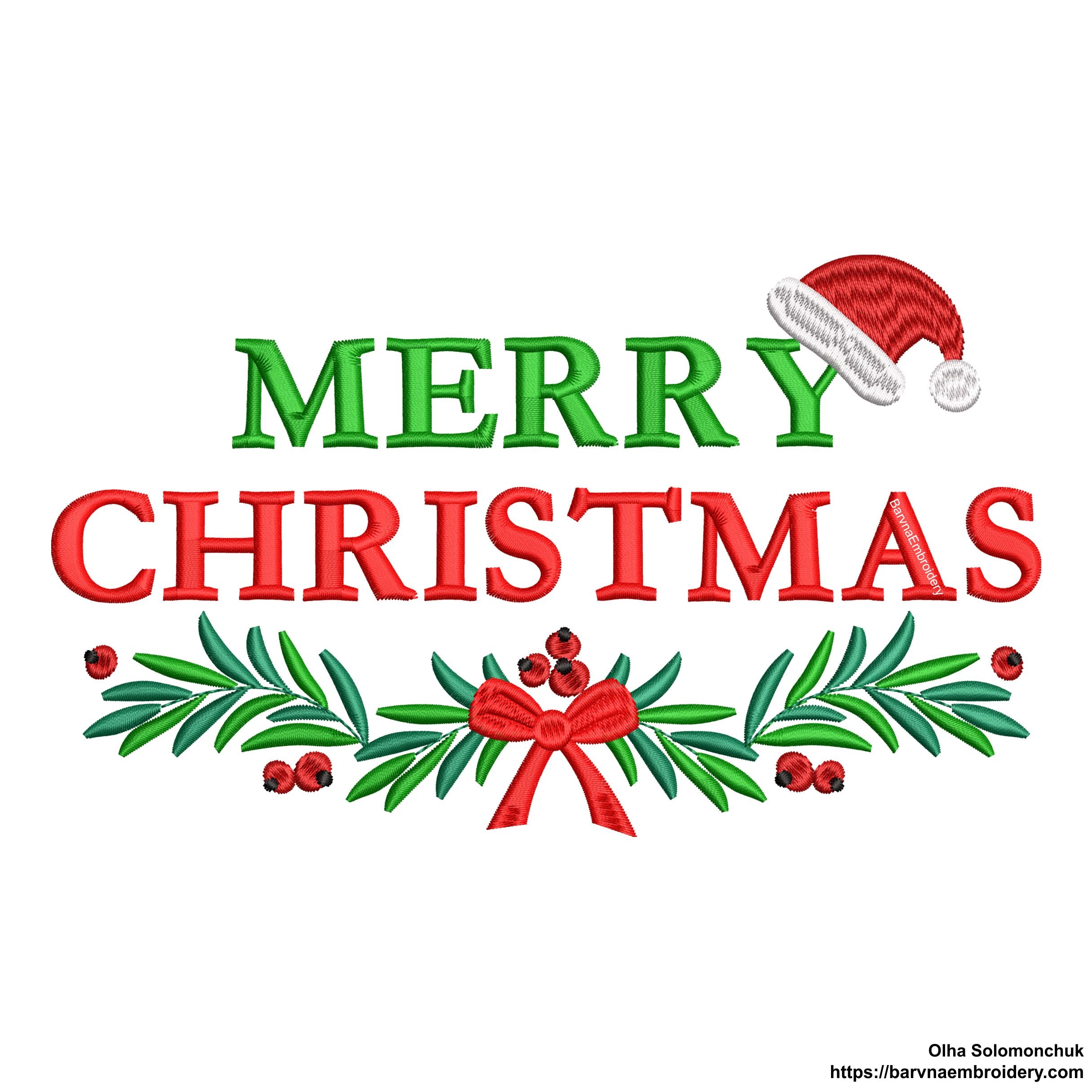 Merry Christmas Machine embroidery design, Christmas embroidery files. (Copy)