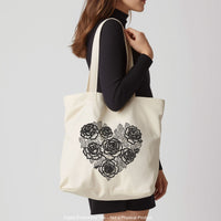 Red floral heart machine embroidery design with detailed flowers in a single color style, romantic love themed embroidery pattern.