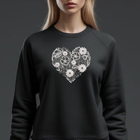 Wildflowers Heart Machine Embroidery Design, Floral Valentine Embroidery File (Instant Download)