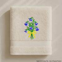 Bouquet of Bellflower Machine Embroidery Design, Flowers Embroidery File, Instant Download