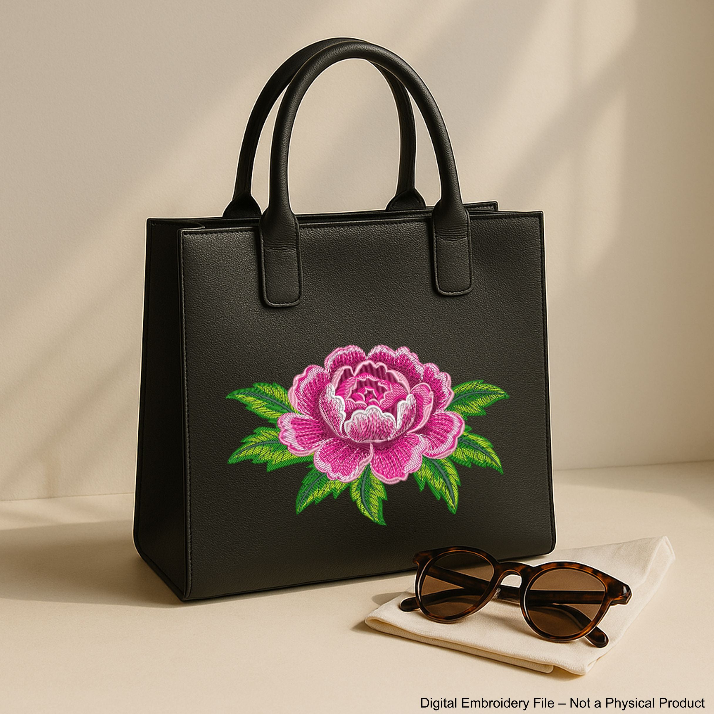 Peony Flower Embroidery Design – Floral Machine Embroidery File – Instant download