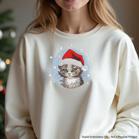 Christmas cat Machine embroidery designs, Christmas embroidery files, Instant download