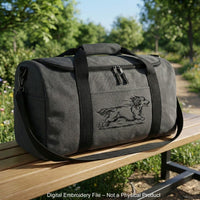 Long haired dachshund running side view embroidery design file.