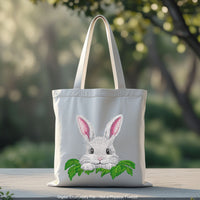 Cute Bunny Machine Embroidery Design Peeking Through Leaves, Detailed Animal Embroidery For Spring Projects
