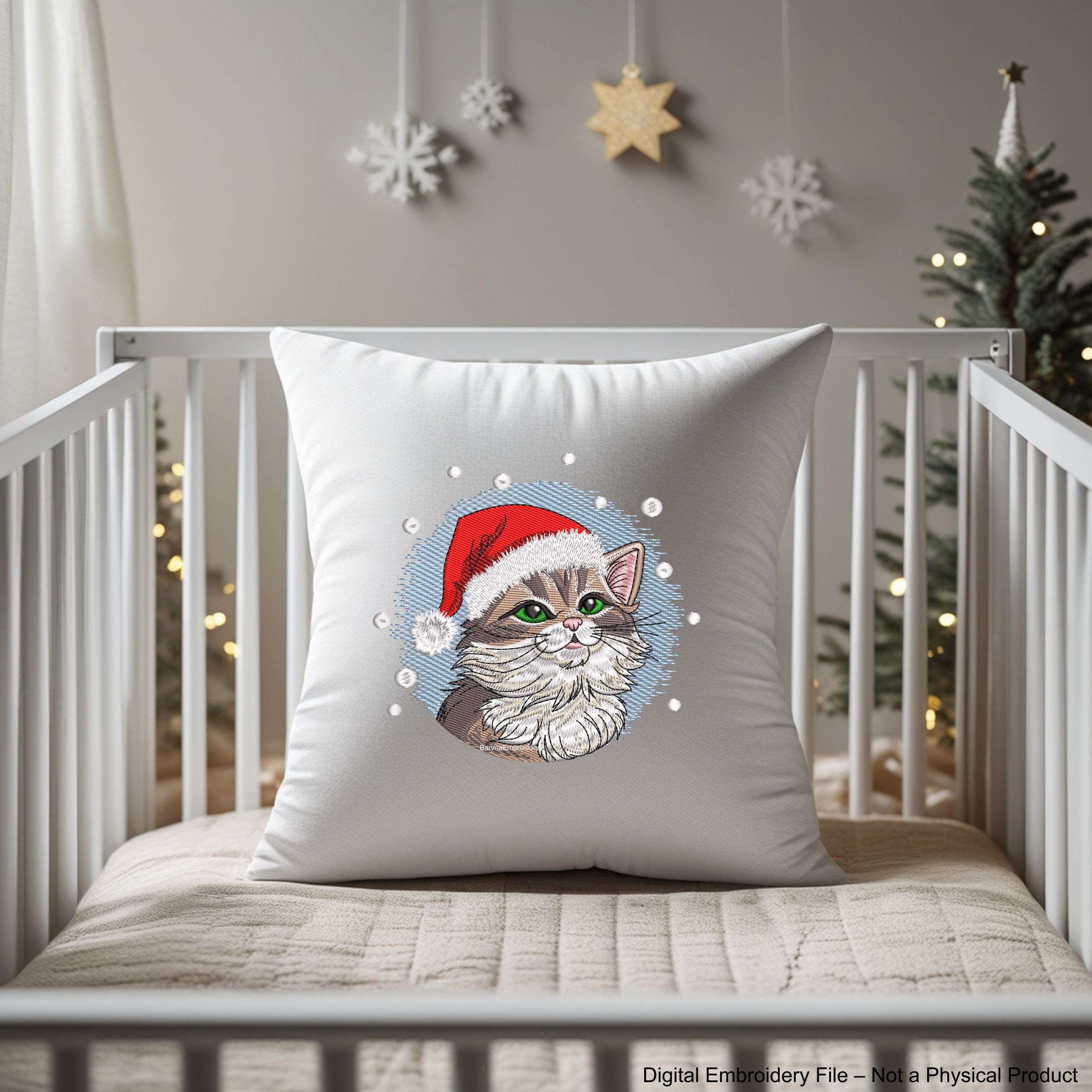 Christmas Cat Machine embroidery designs, Christmas embroidery files, Instant download