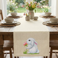 A collection of five high-quality machine embroidery designs: bunnies with butterflies, wildflowers, dandelions, and spring greenery in a realistic style.