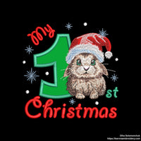 My 1st Christmas Embroidery Design, Applique embroidery files for machine, Instant download