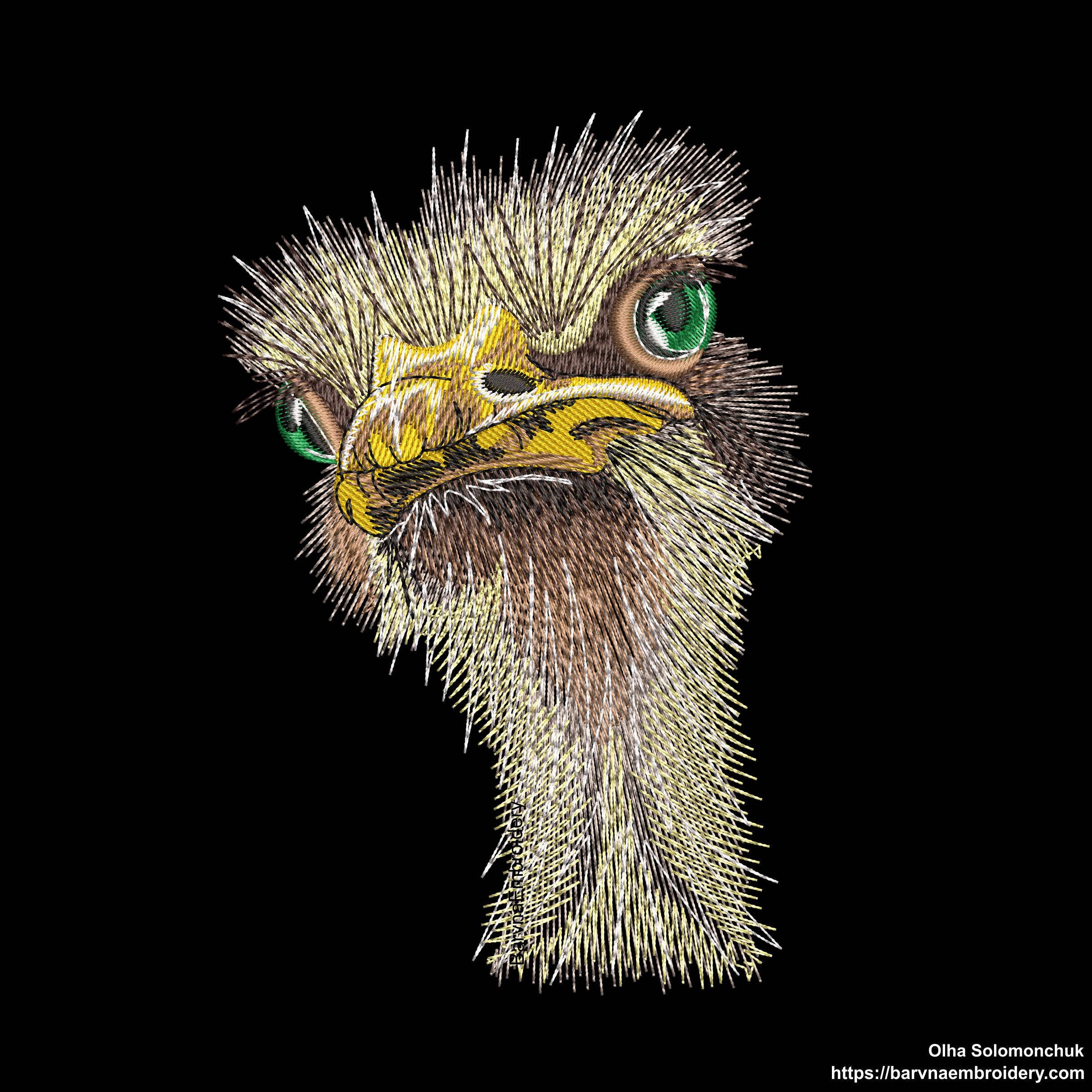 Ostrich Machine embroidery designs, Ostrich embroidery files, Instant download, Machine embroidery designs, Embroidery files for machine