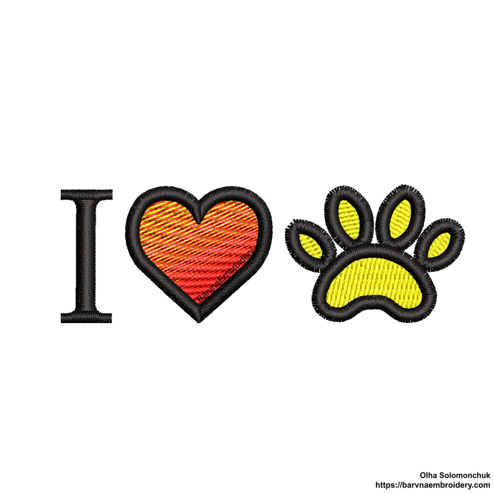 Machine embroidery designs Paws, Love embroidery designs, Instant download