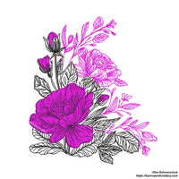 Peony flowers Machine embroidery designs, Flowers embroidery designs, Peony embroidery files, Instant download