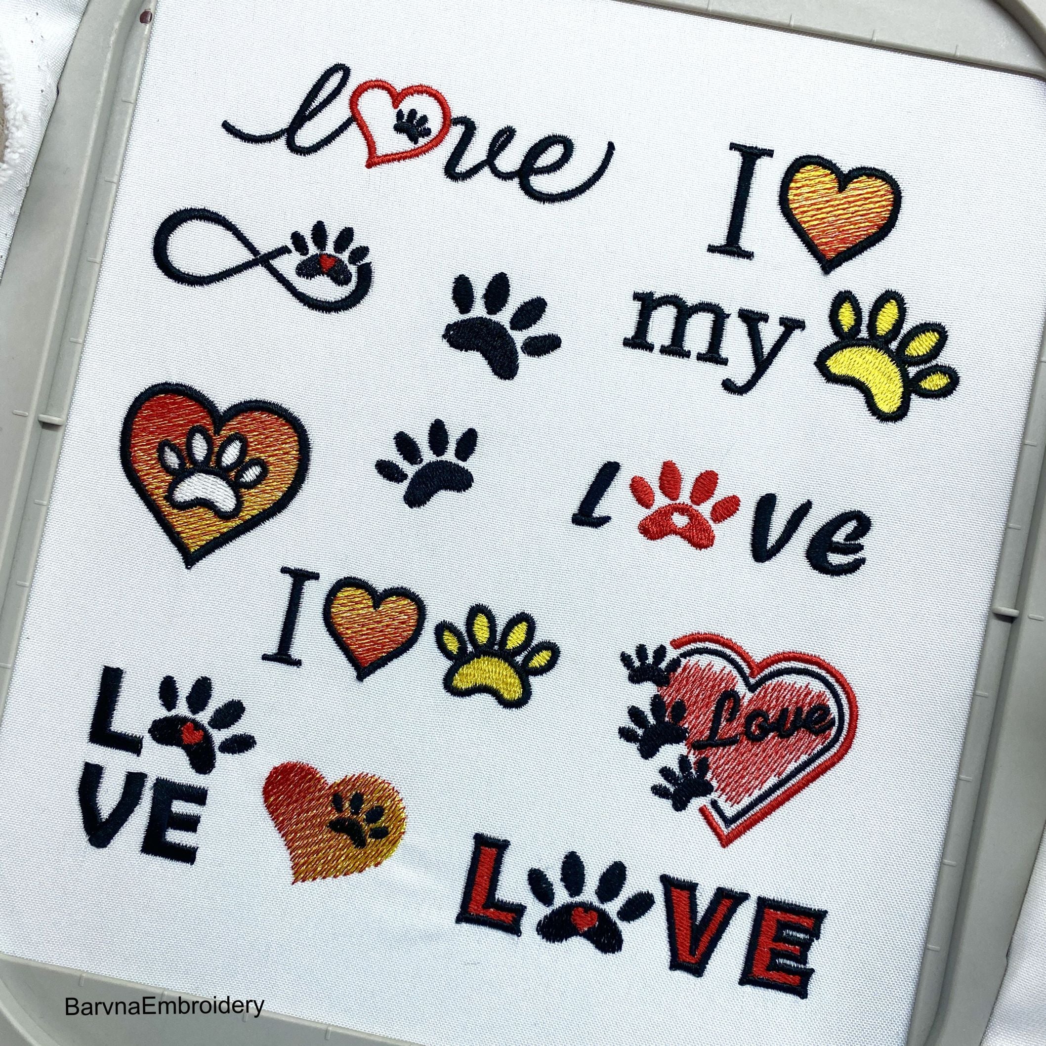 Heart paw Machine embroidery designs, Pet patch embroidery design, Instant download