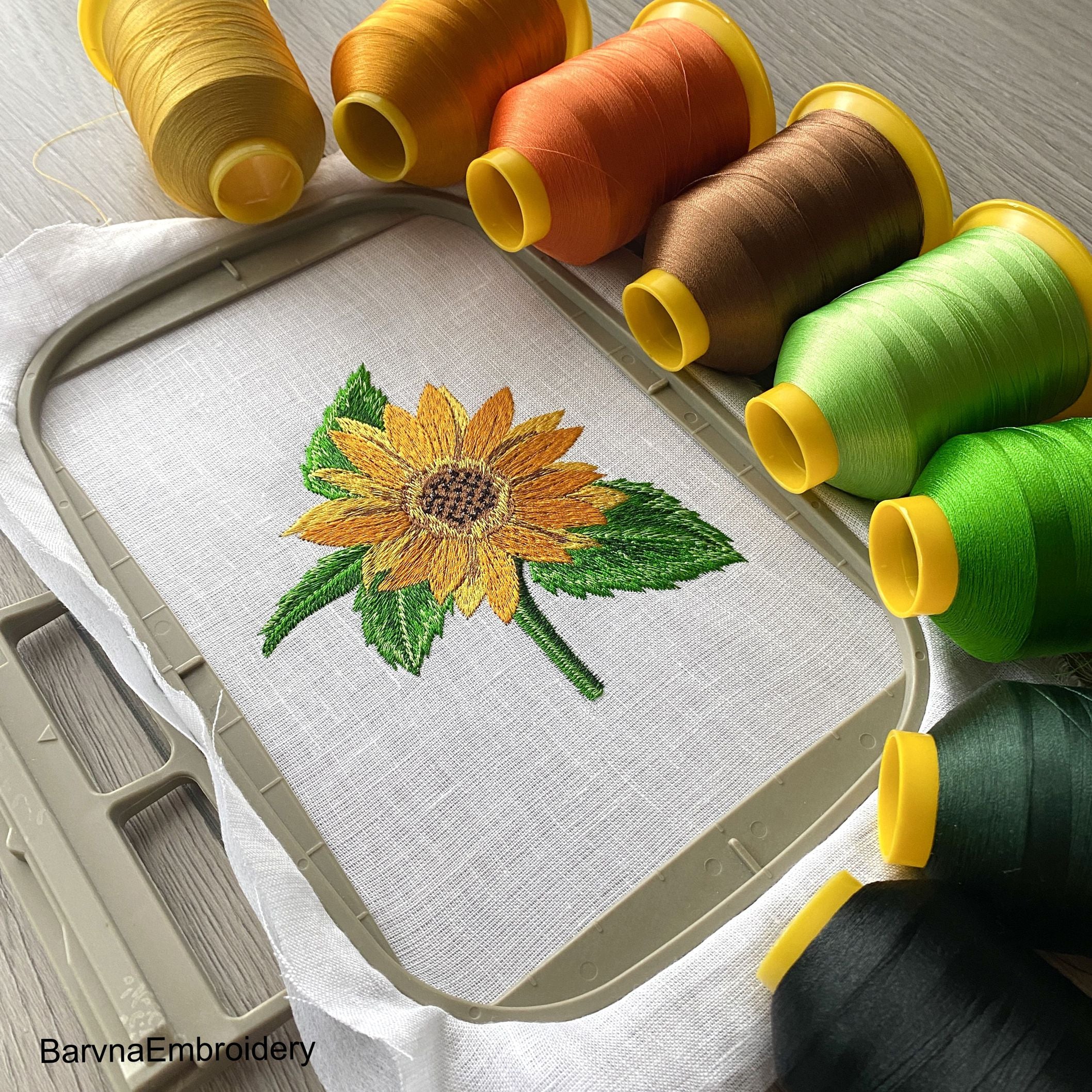 Sunflower Machine Embroidery Designs, Flowers embroidery file, Instant download