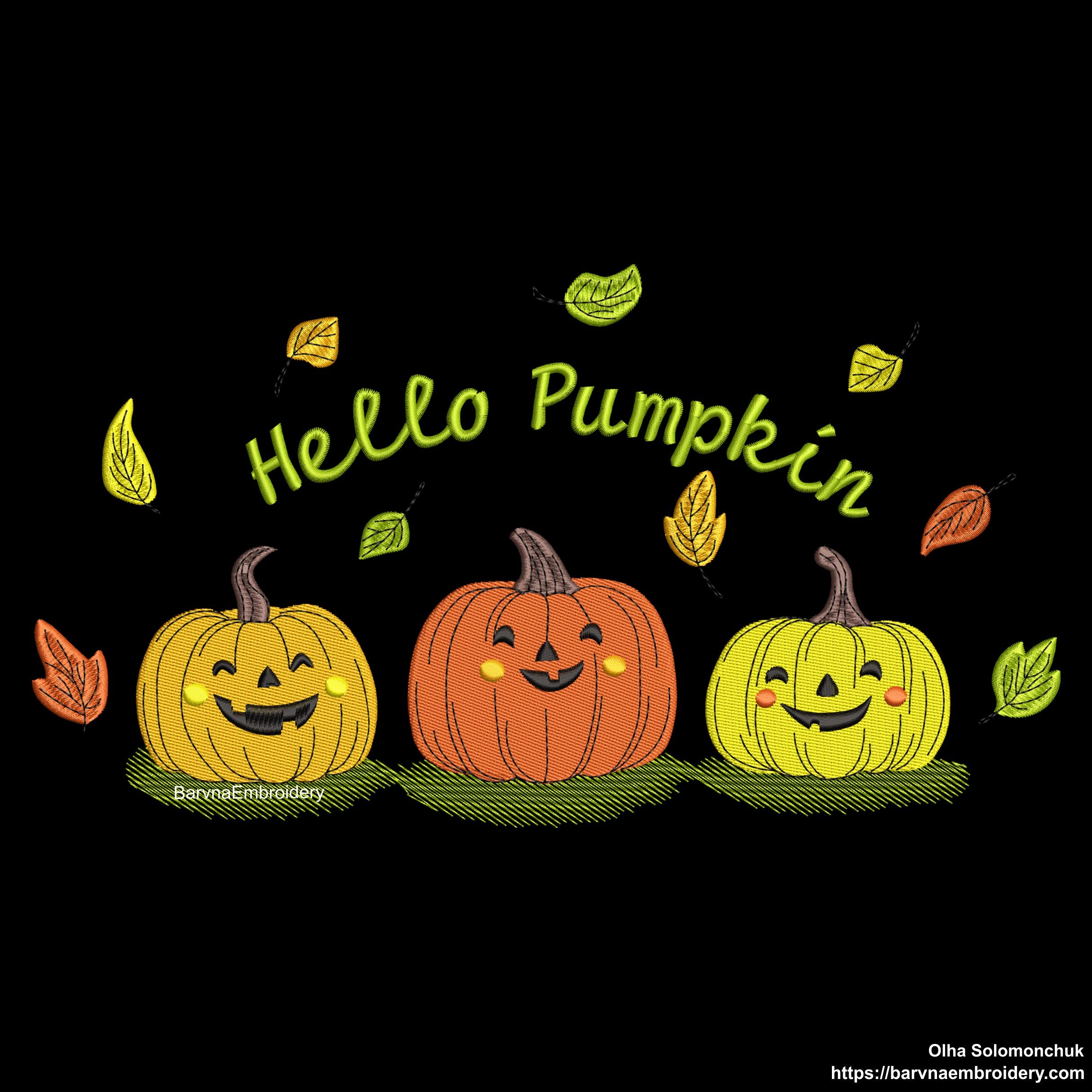 Pumpkin Embroidery designs for machine, Hello Pumpkin, Fall embroidery files, Digital download