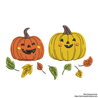 Pumpkin Machine Embroidery designs, Fall embroidery files, Digital download