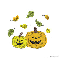 Pumpkin Machine Embroidery designs, Fall embroidery files, Digital download