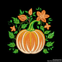 Autumn pumpkin embroidery designs. Fall embroidery designs.