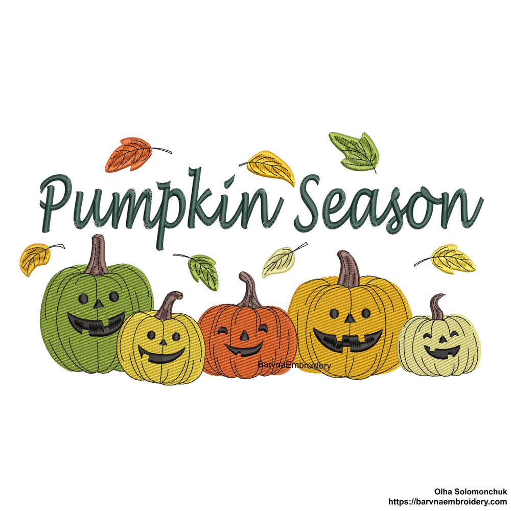 Pumpkin Season Machine embroidery designs, Fall embroidery files, Digital download