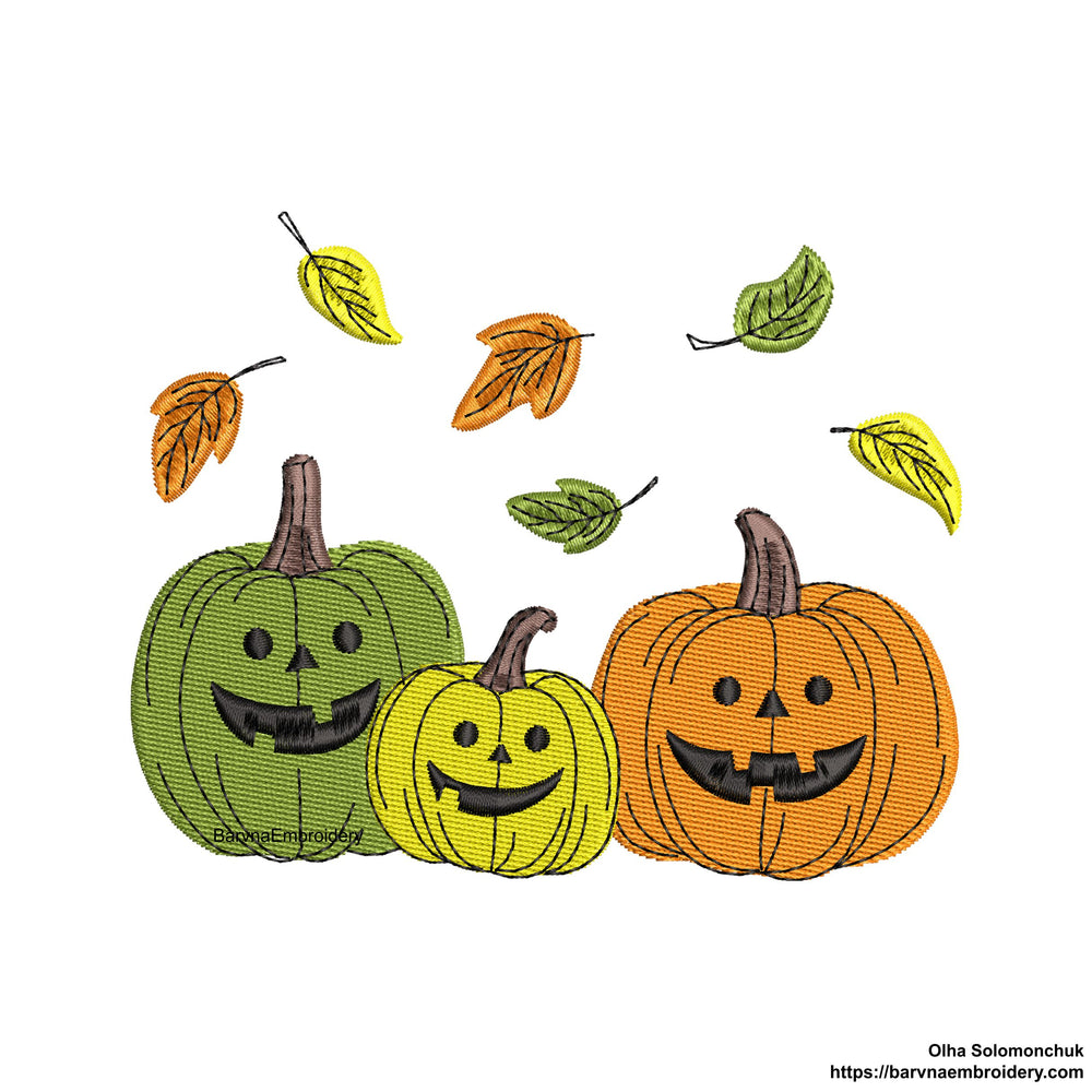 Pumpkins Machine Embroidery designs, Fall embroidery files, Digital download