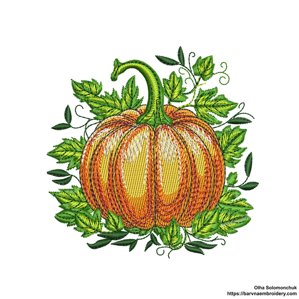 Autumn pumpkin embroidery designs. Fall embroidery designs