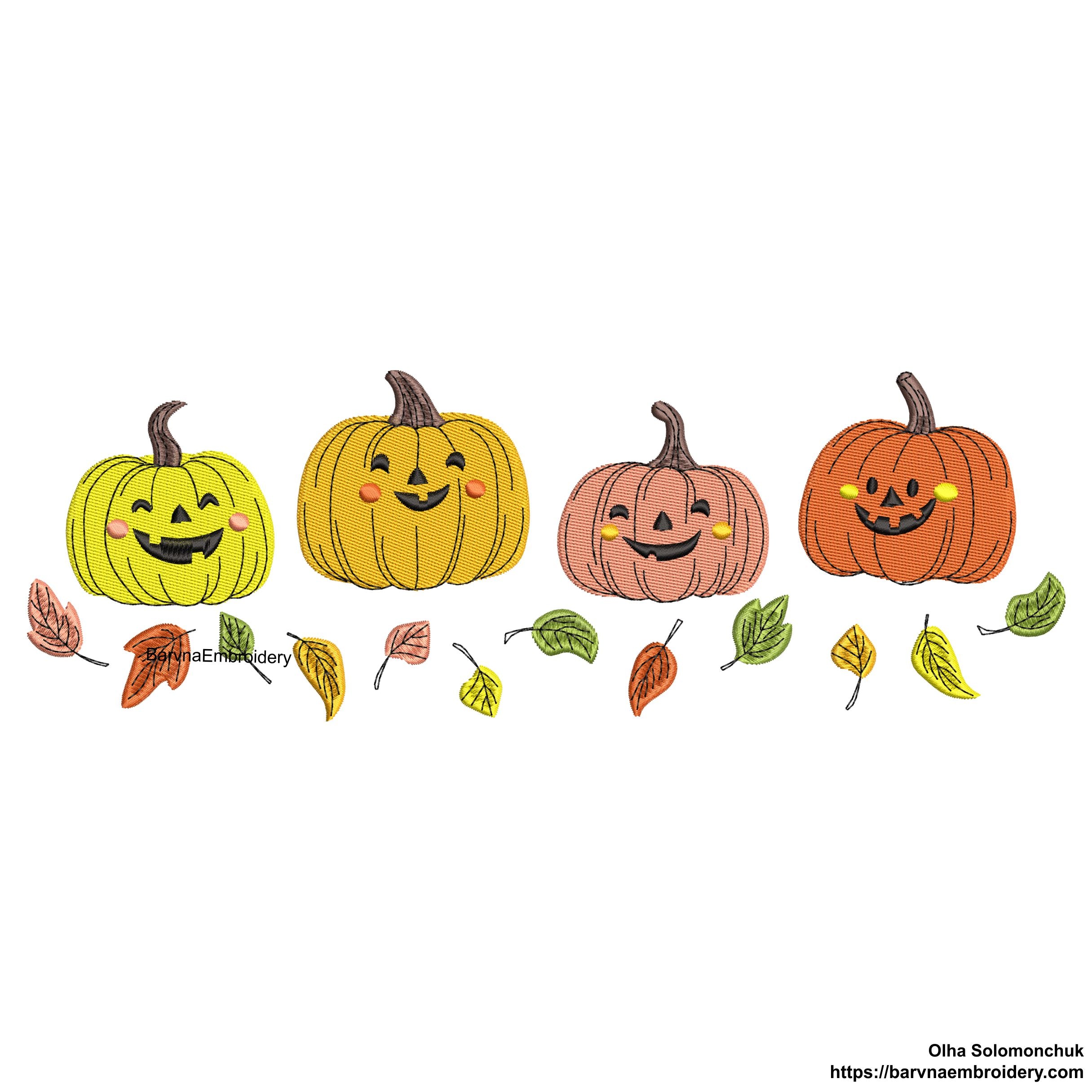 Pumpkins Machine Embroidery designs, Fall embroidery files, Digital download