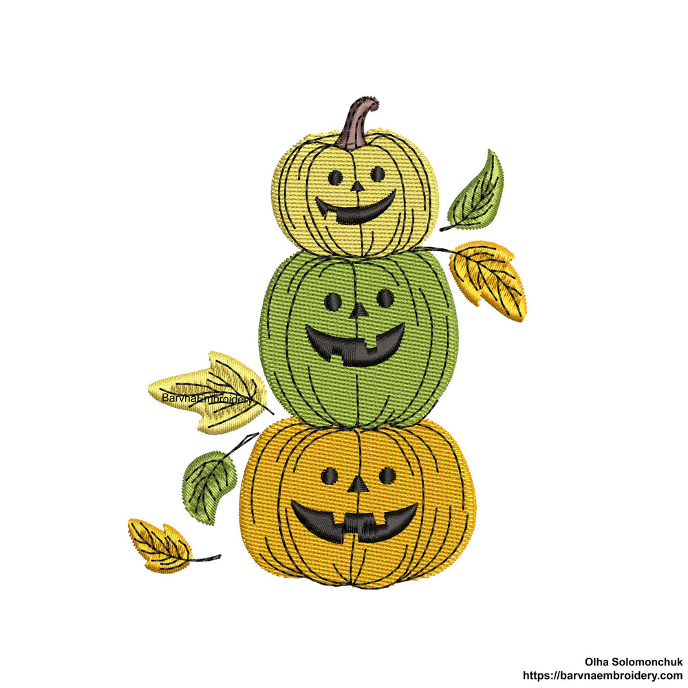 Pumpkins Machine Embroidery designs, Fall embroidery files, Digital download