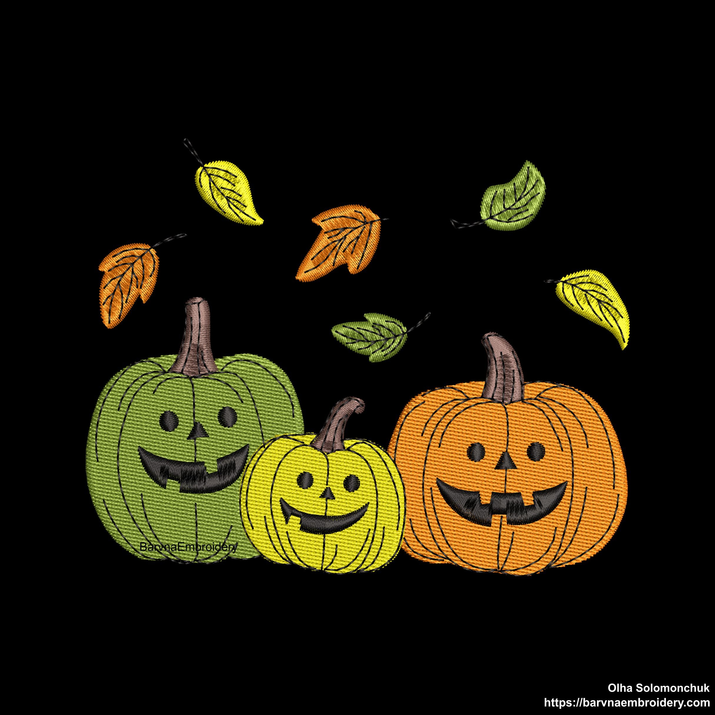 Pumpkins Machine Embroidery designs, Fall embroidery files, Digital download