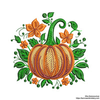 Autumn pumpkin embroidery designs. Fall embroidery designs