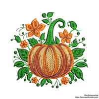 Autumn pumpkin embroidery designs. Fall embroidery designs.