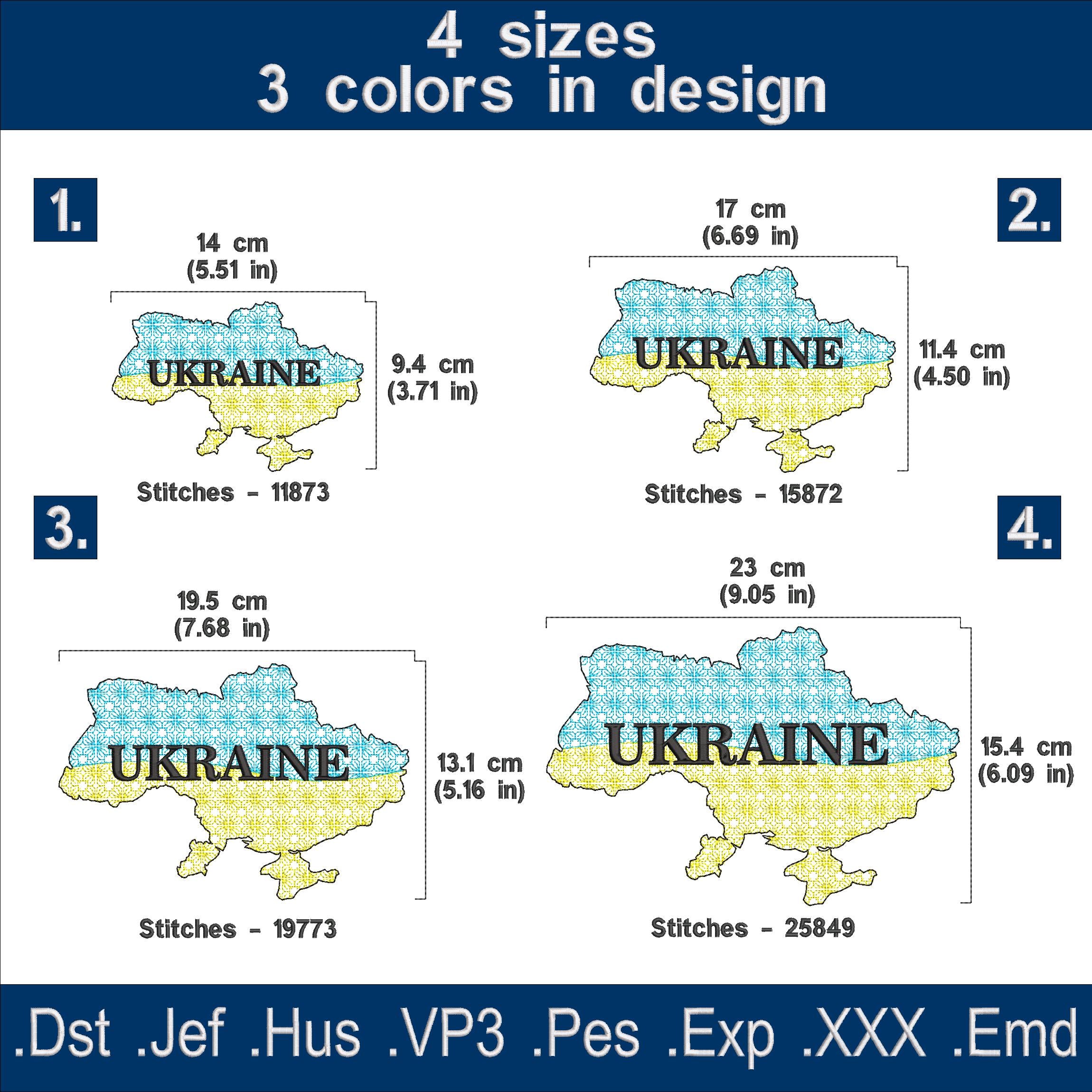 Ukraine Machine embroidery designs, Map of Ukraine Embroidery files.