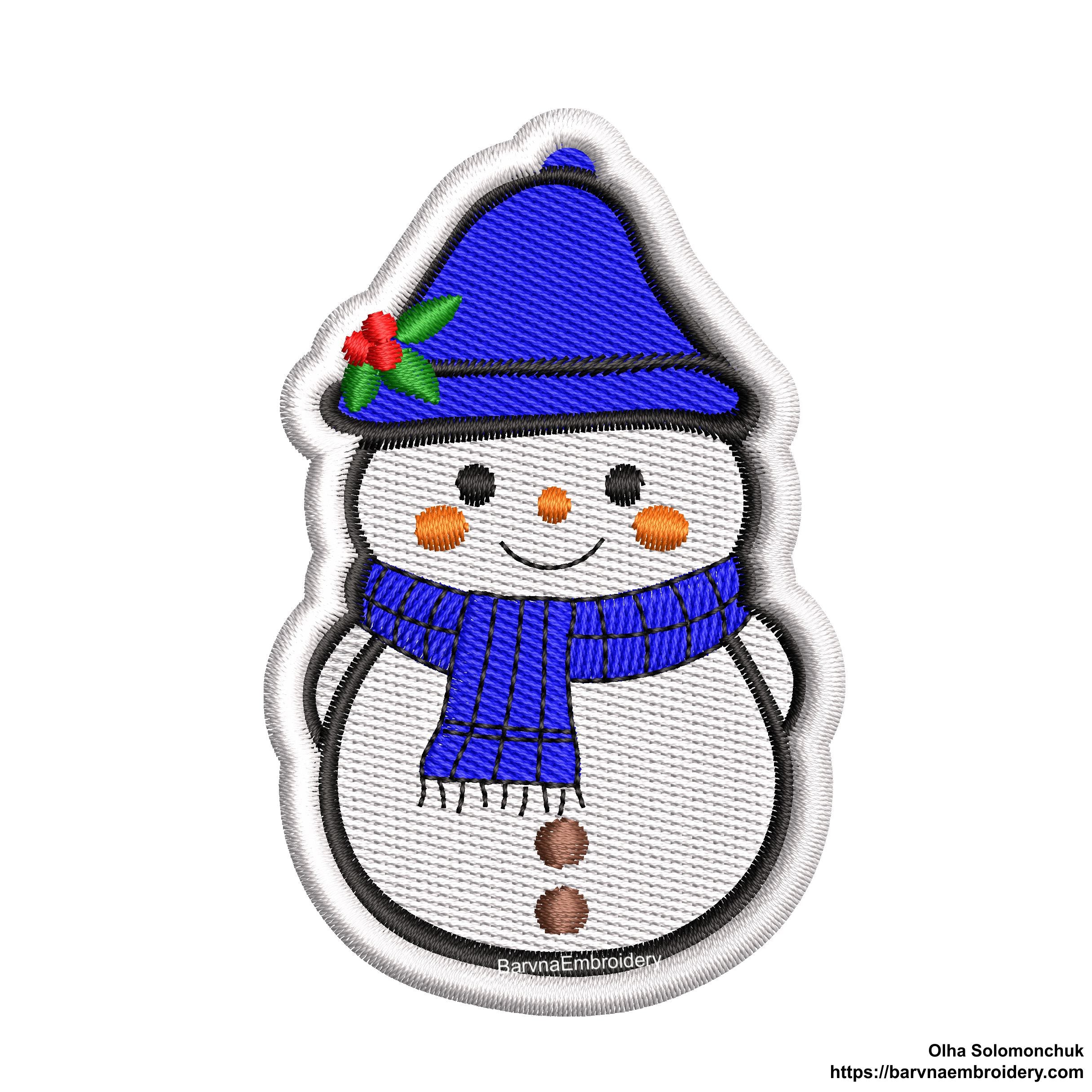 Snowman Machine Embroidery Design for Christmas, Patch embroidery designs, Instant download
