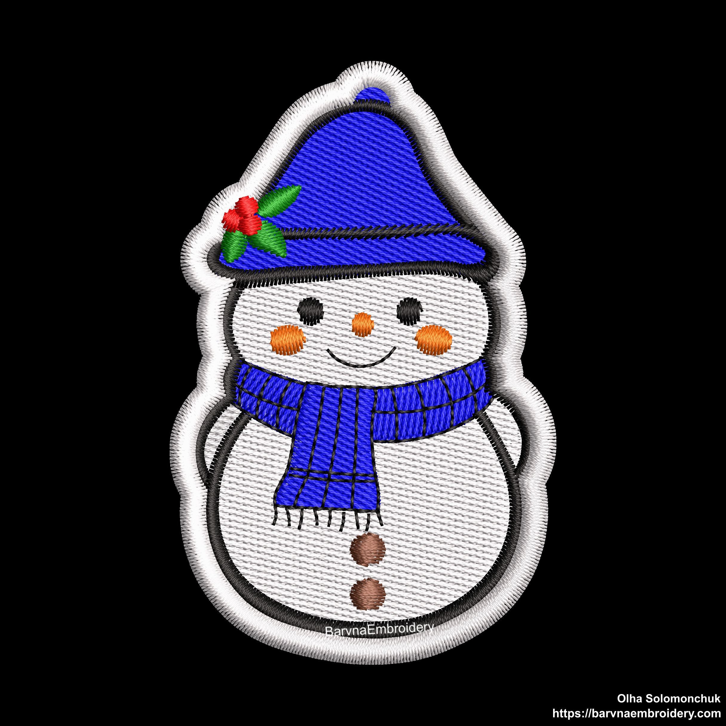 Snowman Machine Embroidery Design for Christmas, Patch embroidery designs, Instant download