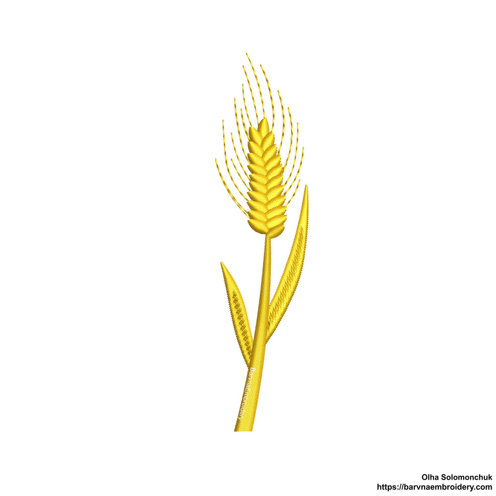 Spikelets of wheat embroidery designs, Embroidery machine files, Instant download