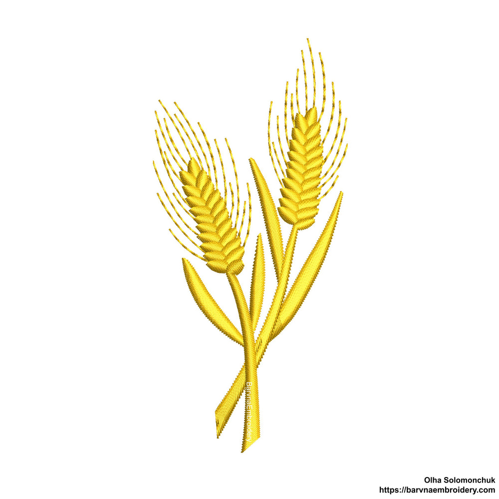 Spikelets of wheat embroidery designs, Embroidery machine files, Instant download