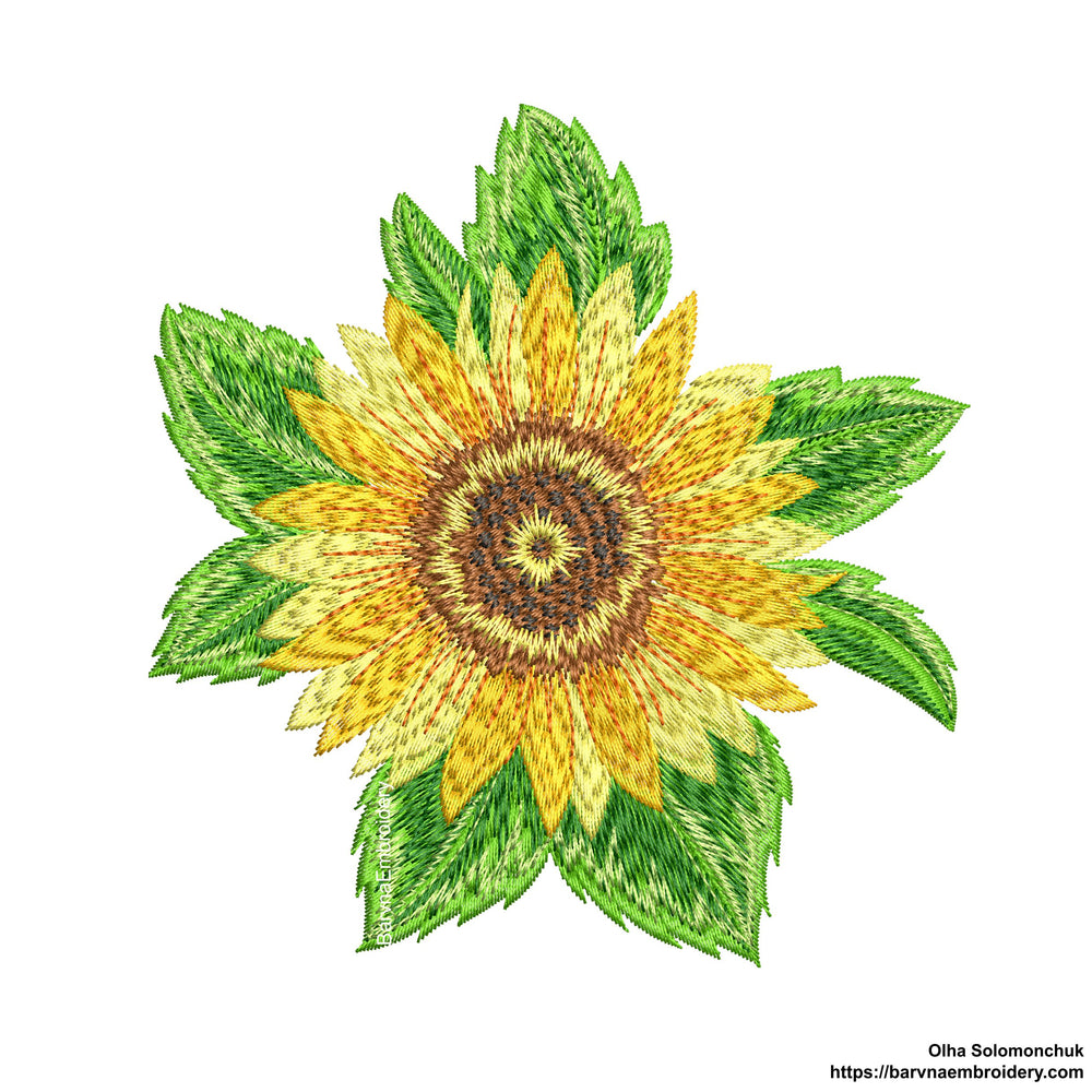 Sunflower embroidery design for machine, Flowers embroidery design, Instant download