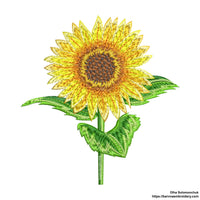 Sunflower embroidery design for machine, Flowers embroidery design, Instant download