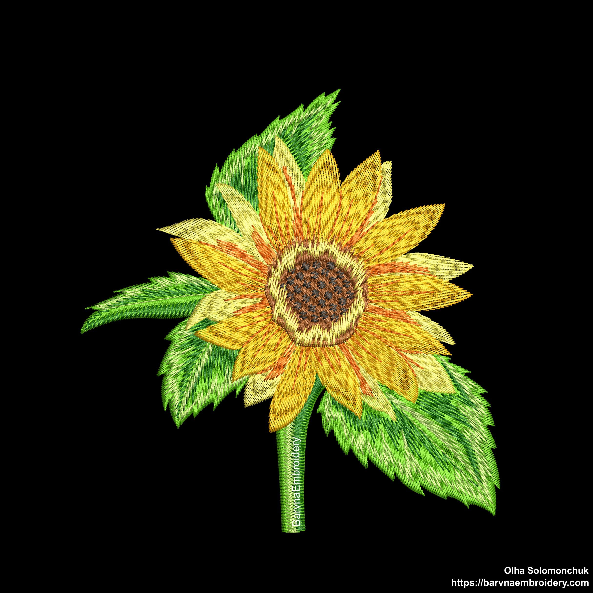 Sunflower embroidery design for machine, Flowers embroidery design, Instant download