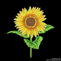 Sunflower embroidery design for machine, Flowers embroidery design, Instant download