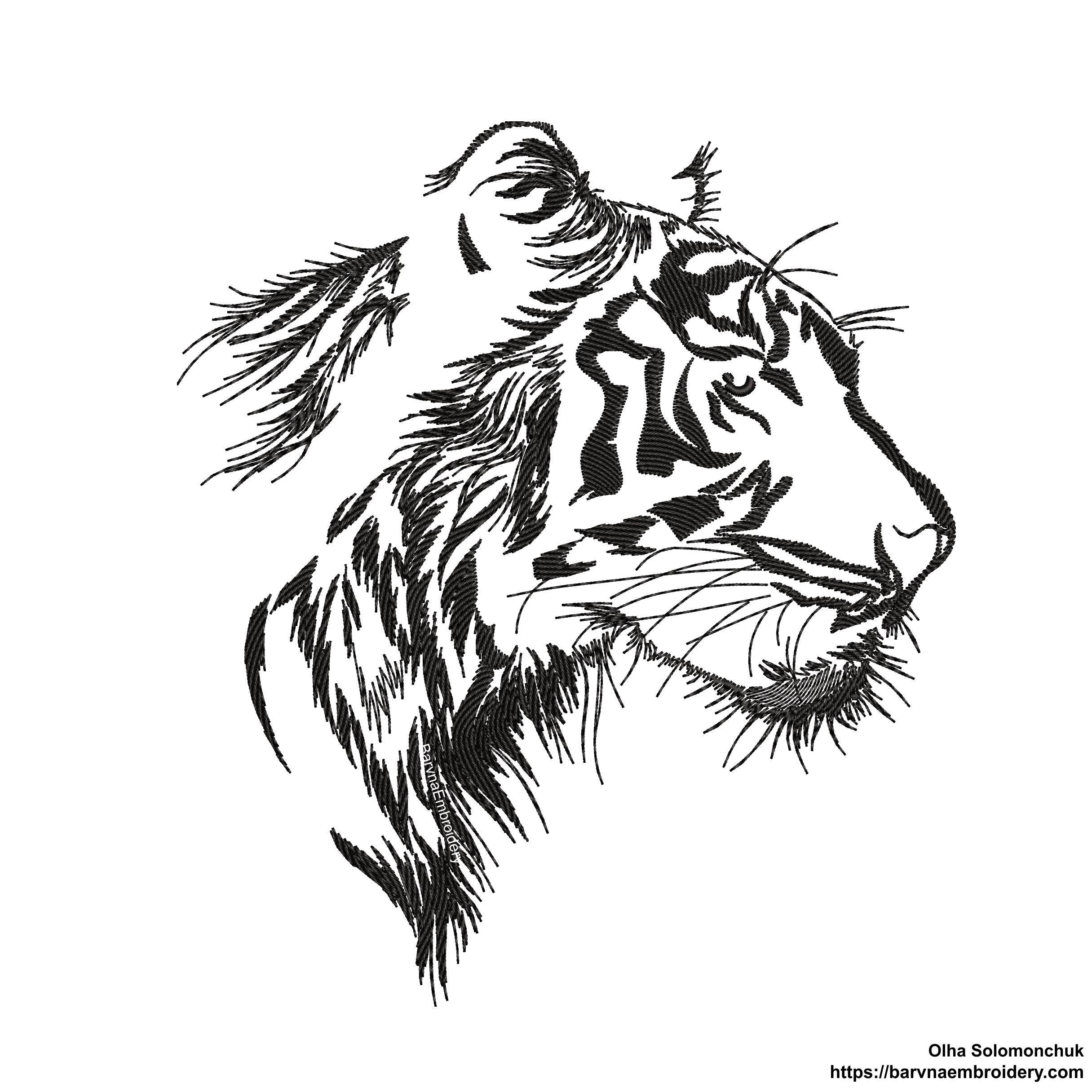 Tiger Machine embroidery designs, Animals Embroidery files, Instant download