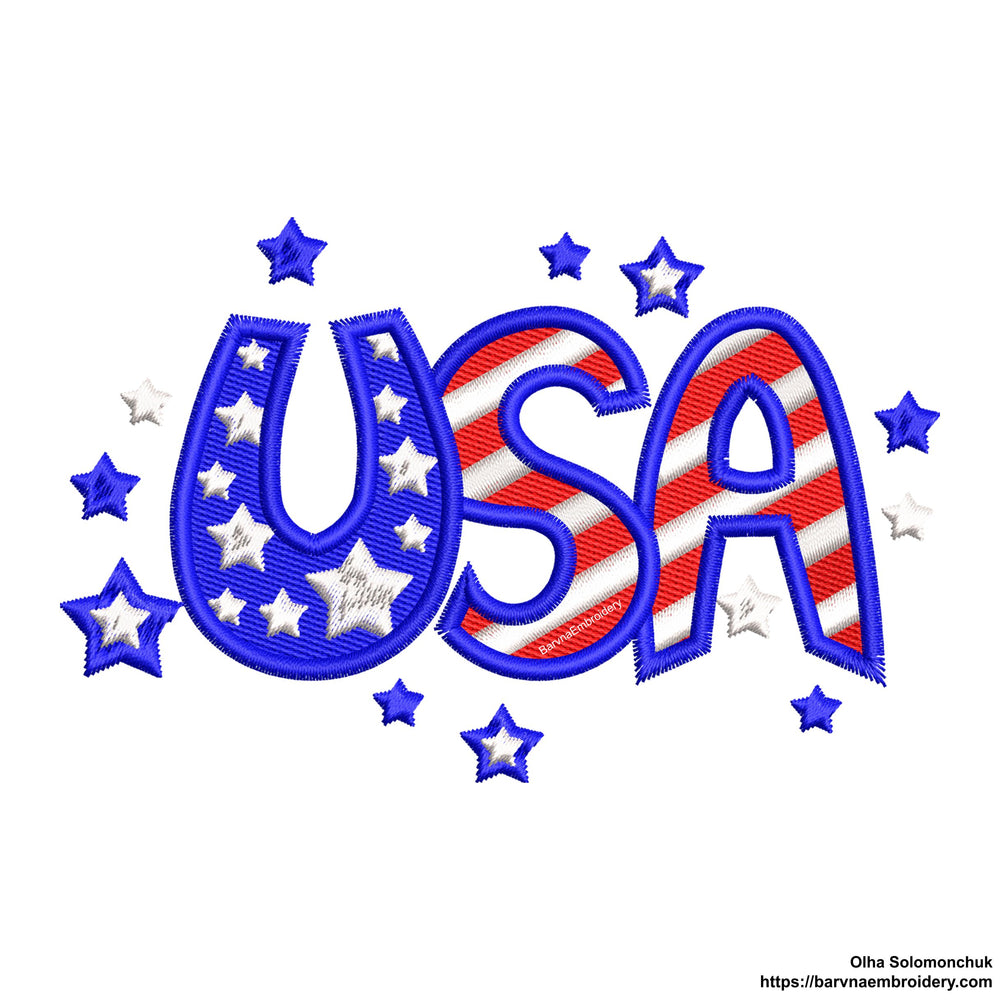 USA Machine embroidery designs, 4th of july embroidery design