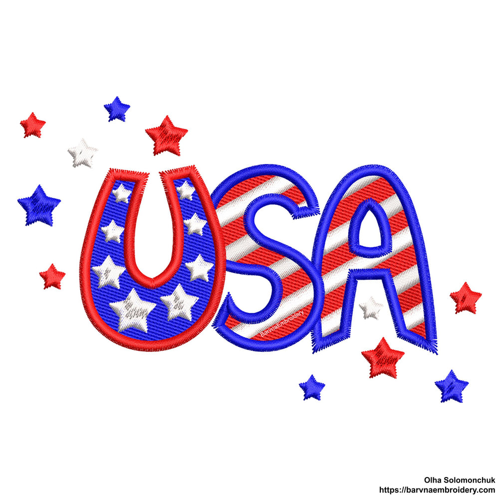 USA Machine embroidery designs, America embroidery file, 4th of july embroidery design