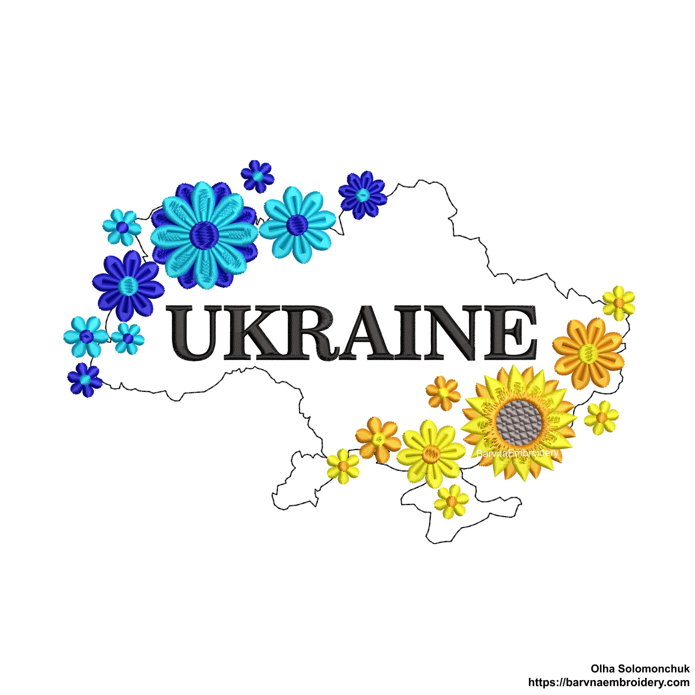 Ukraine Machine embroidery designs, Map of Ukraine Embroidery files, Instant download