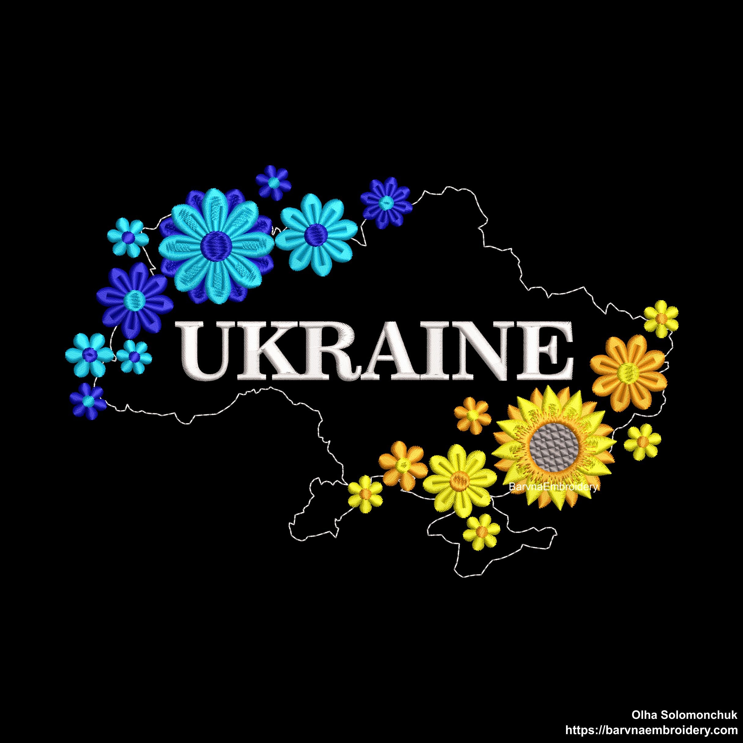 Ukraine Machine embroidery designs, Map of Ukraine Embroidery files, Instant download