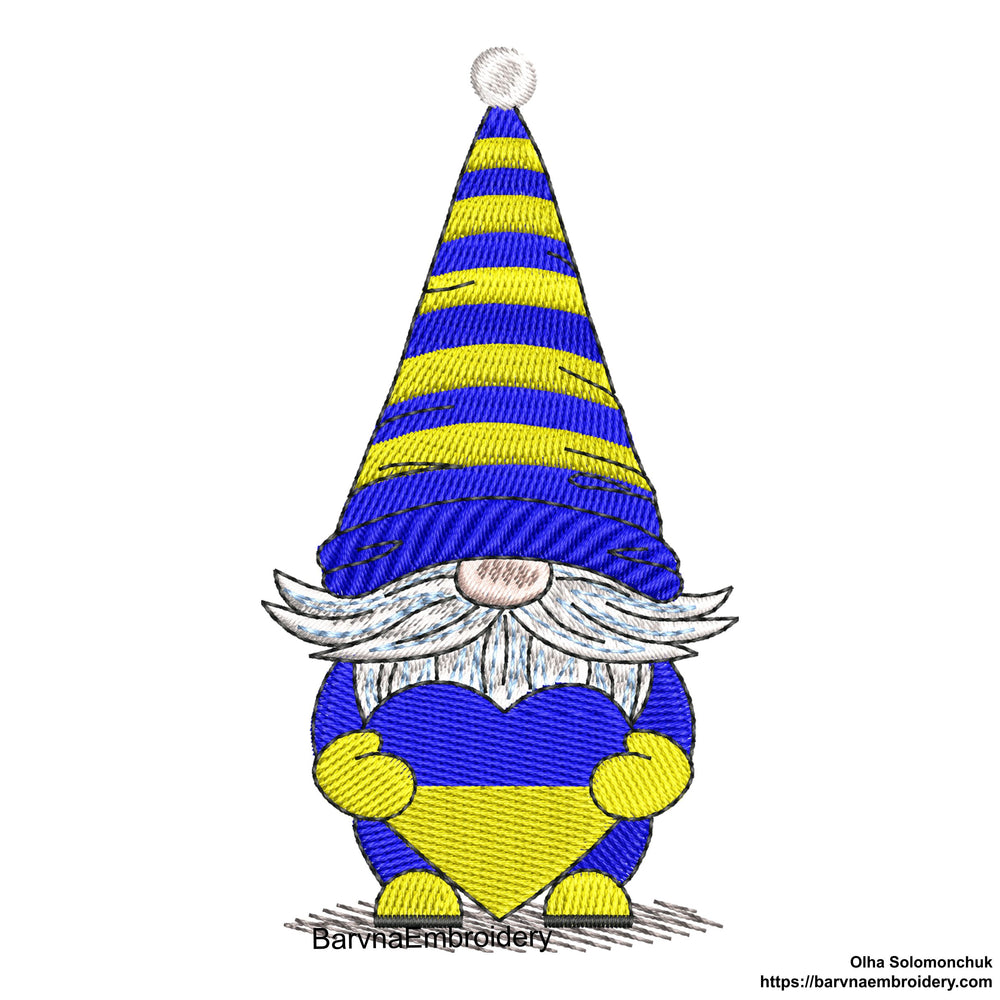 Machine embroidery designs Ukraine gnome , Gnome wiht heart embroidery designs