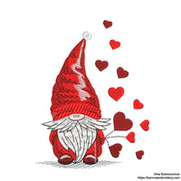 Valentines gnome boy Machine embroidery designs, Embroidery designs for machine, Machine embroidery files, Valentines embroidery design, Gnome embroidery designs, Gnome embroidery files, Gnome boy embroidery design, Instant download, Digital dovnload,