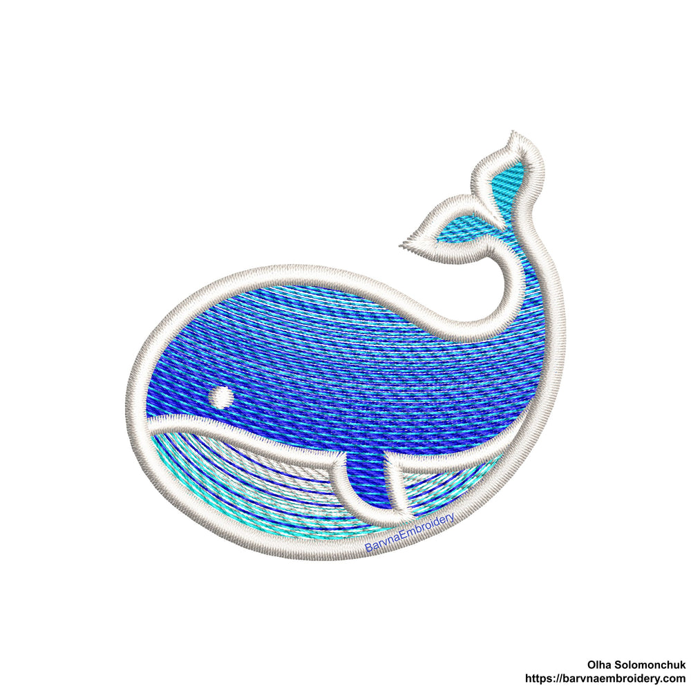Whale Machine embroidery designs, Ocean embroidery designs, Patch embroidery design for machine, Instant download